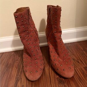 Lucky Brand Brown Studded Heeled Boots